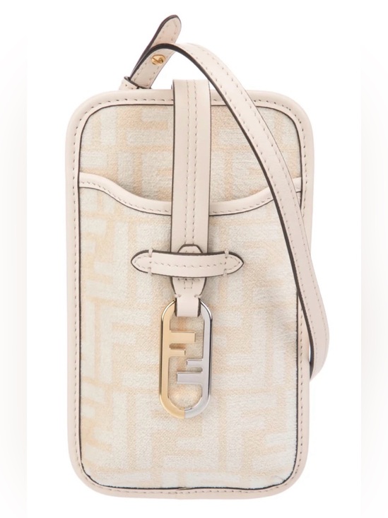 Fendi Handbags - Fendi O’lock 2 Two tone Cream and Gold Monogram Crossbody Phone Bag